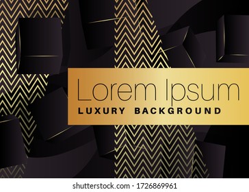 Minimalist premium exclusive background. Vector luxury golden gradient geometric elements.