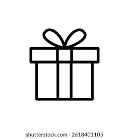 Minimalist present icon for online design platforms and decorative projects