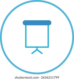 Minimalist Presentation Board Icon with a Blue Outline for Creative Projects
