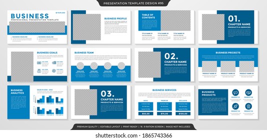 minimalist presentation layout template design with simple and modern style use for business profile and annual report