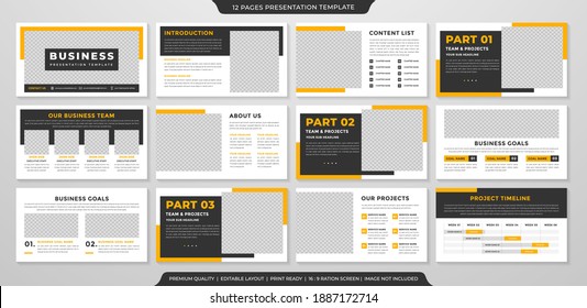 minimalist presentation layout template with modern and clean style use for annual report 