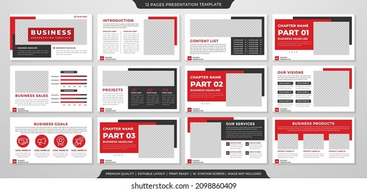 plantilla de diseño de presentación minimalista con estilo moderno para infografía corporativa e informe anual