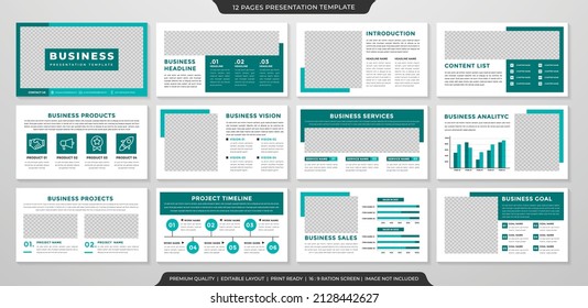 minimalistische Präsentationsvorlage mit sauberem Stil für Geschäftsjahresbericht und Infografik 