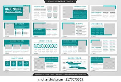 minimalist presentation template with clean style use for business annual report and infographic