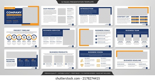 minimalist presentation template with clean style use for business annual report and infographic 