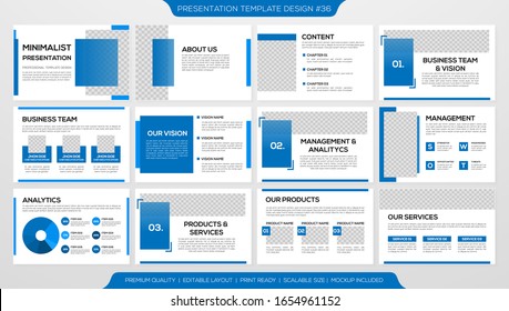 minimalist presentation template design with modern layout and simple style design use for business profile and annual report