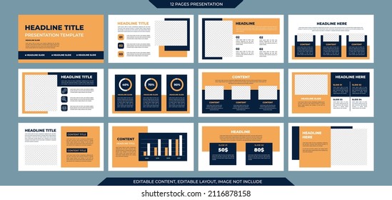 Minimalist presentation template editable layout usable for business profile and annual report