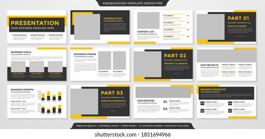 minimalist presentation template layout with clean style and minimalist layout use for annual report and business proposal