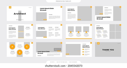 minimalist presentation templates or corporate booklet. Use in flyer and leaflet, marketing banner, advertising brochure, annual report or website slider. yellow color company profile vector - Shutterstock ID 2045542073