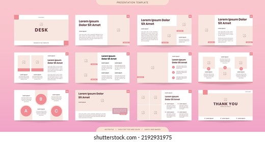 minimalist presentation templates. corporate booklet use in flyer and leaflet, marketing banner, advertising brochure, annual business report, website slider. Pink pitch color company profile vector svg