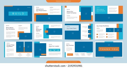 minimalist presentation templates. corporate booklet use in flyer and leaflet, marketing banner, advertising brochure, annual business report, website slider. Blue yellow color company profile vector