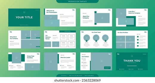 minimalist presentation templates. corporate booklet use in flyer and leaflet, marketing banner, advertising brochure, annual business report, website slider. White green color company profile vector