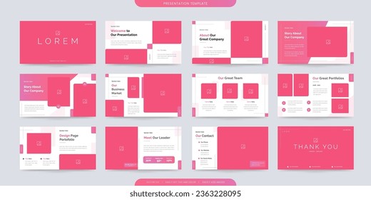 minimalist presentation templates. corporate booklet use in flyer and leaflet, marketing banner, advertising brochure, annual business report, website slider. White pink color company profile vector