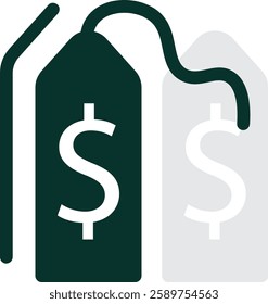Minimalist Price Tag Sample Vector Dual Tone Icon Illustration