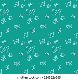 minimalist print, flower and butterfly pattern, nature motif