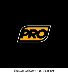 Minimalist Pro Logo vector on black background, simple professional seal badge emblem