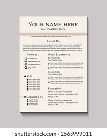 Minimalist Professional Resume Template for Job Applications