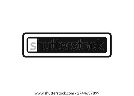 Minimalist progress bar icon in black and white, signifying loading, waiting, or progress status.