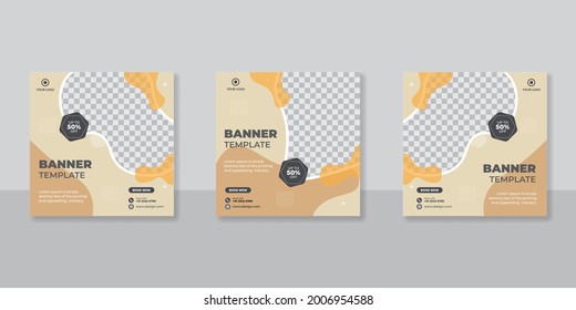 Minimalist promotion square web banner for social media furniture or fashion sale