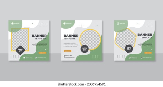 Minimalist promotion square web banner for social media furniture or fashion sale