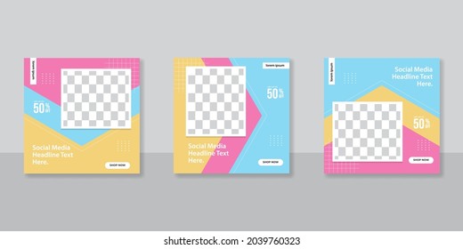 Minimalist promotion square web banner for social media furniture or fashion sale