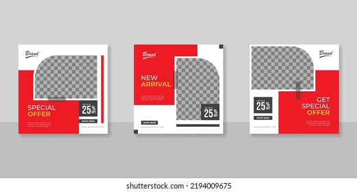 Minimalist promotion square web banner for social media furniture or fashion sale