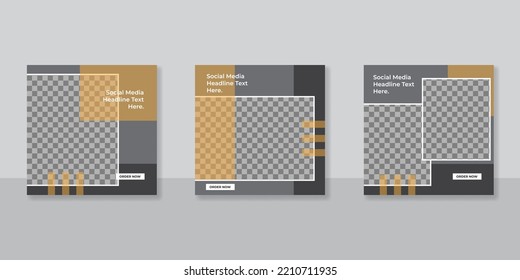 Minimalist promotion square web banner for social media furniture or fashion sale