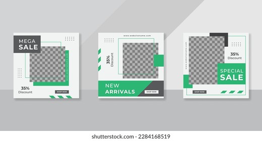 Minimalist promotion square web banner for social media furniture or fashion sale