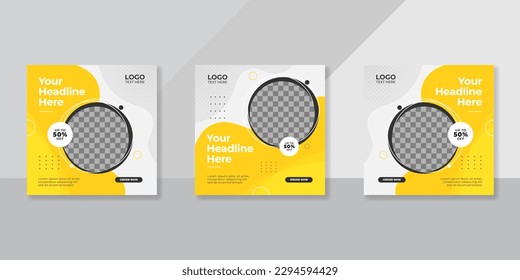 Minimalist promotion square web banner for social media furniture or fashion sale