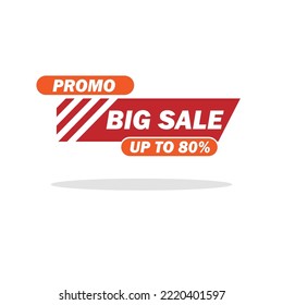 minimalist promotional tag label design extra big sale discount up to 80 percent