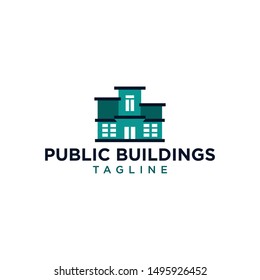 minimalist public buildings logo concept