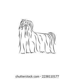 Minimalist puli dog logo design. Modern line art, vector, graphic, icon, illustration