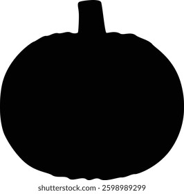 Minimalist Pumpkin Silhouette Flat Graphic for Seasonal Creations