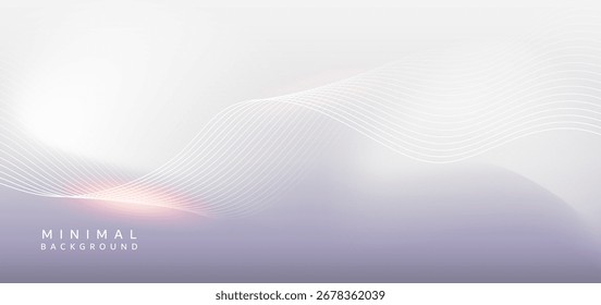 A minimalist pure white background emphasizes simplicity, with a dreamy atmosphere and light, overlapping wavy lines, giving a feeling of flow and gentle movement.