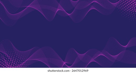 Minimalist Purple with Abstract Line Accents