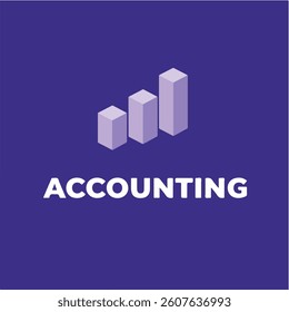 Minimalist Purple Accounting Bar Chart Logo