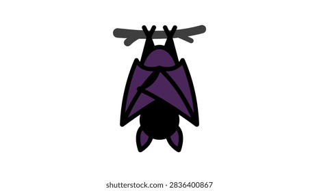 Minimalist purple bat vector