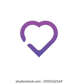 Minimalist Purple Heart Symbol with Modern Gradient Design