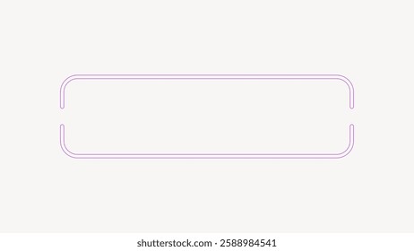 Minimalist purple rectangular frame on a light background. Simple, elegant design. Perfect for text or images. Frame adds a subtle, modern touch. Frame vector with copy space.