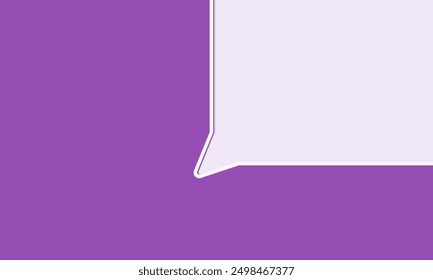 Minimalist Purple Speech Bubble Background. Modern Chat Icon on Purple Background. Simple Communication Graphic Design. Versatile Purple and White Speech Bubble. Clean and Abstract Messaging Template
