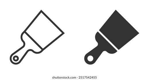 Icono de cuchillo de masilla minimalista en estilo contorno y sólido. Ideal para herramientas de construcción, bricolaje o renovación. Ilustración vectorial.