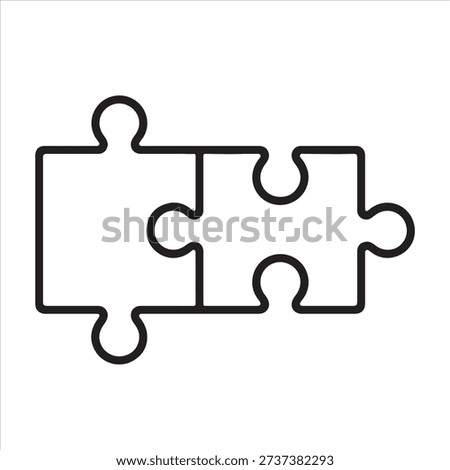 Minimalist Puzzle Piece Icon Symbolizing Connection and Teamwork