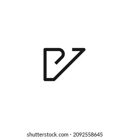 Minimalist PV VP or V Monogram Logo Design Template