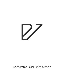 Diseño de logotipo de V o VP de PV minimalista