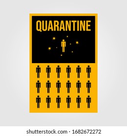 minimalist quarantine human isolation for viruses poster vector illustration