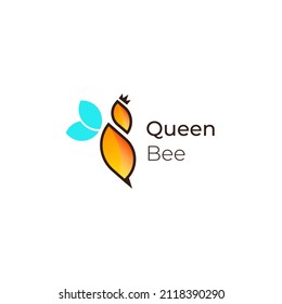 minimalist queen bee logo design