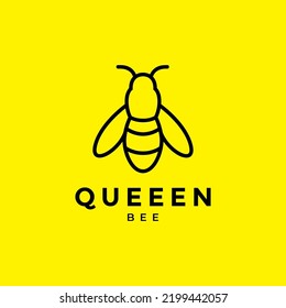 diseño minimalista de logotipo de abeja reina