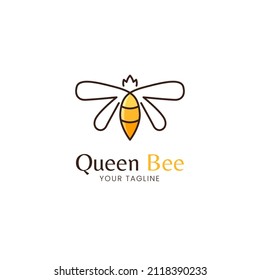 minimalist queen bee logo template