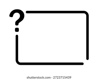 Icono minimalista de signo de interrogación con marco de borde.