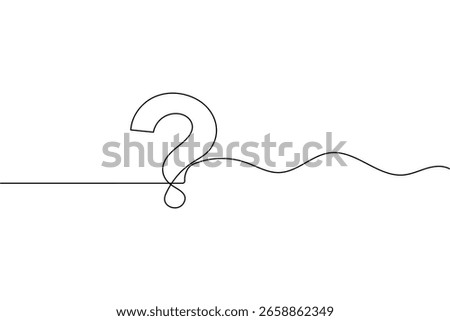 Minimalist question mark icon in continuous single line drawing vector isolated illustration